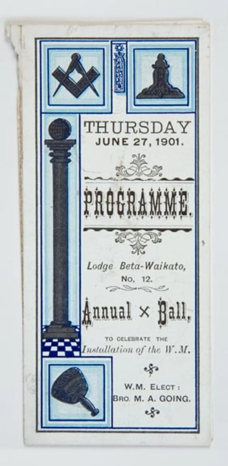 Image: Masonic ball programme, 1901