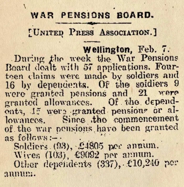 Image: War Pensions Board, 1916