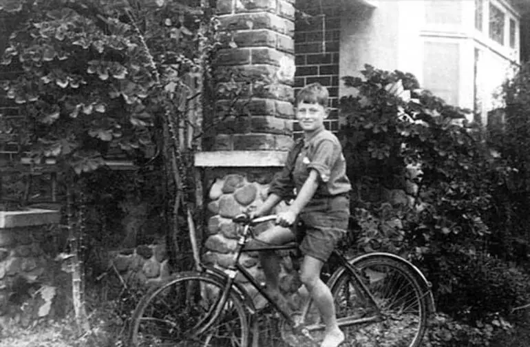 Image: Young Alan on a bicycle