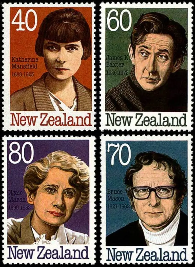 Image: New Zealand writers on stamps