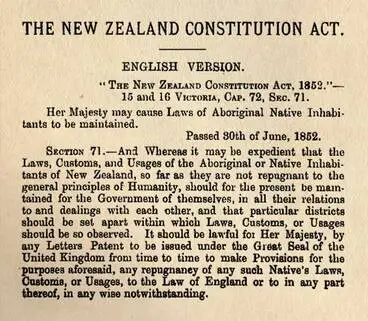 Constitution Act 1852 Image: Constitution Act 1852