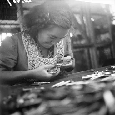 Image: Woman in a munitions factory, 1944