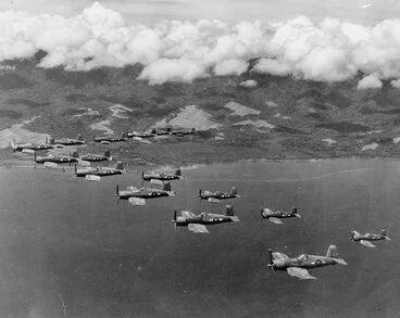 Image: RNZAF Corsairs over Guadalcanal, 1944