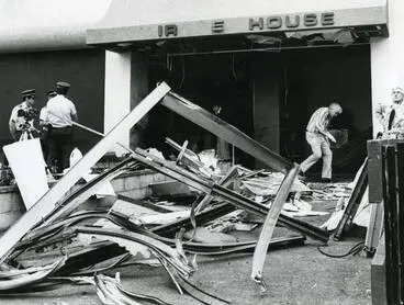 Image: Bomb damage to the Wanganui Computer Centre, 1982