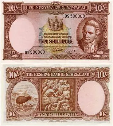 Second series of banknotes: 10 shillings Image: Second series of banknotes: 10 shillings