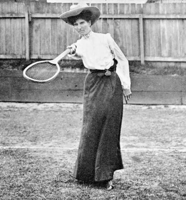 Image: Kathleen Nunneley demonstrating a forehand drive