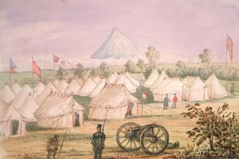 Image: Military camp, Waitara, 1860