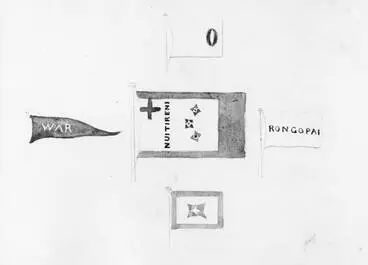 Image: Kīngitanga flags: Pōtatau Te Wherowhero's flag