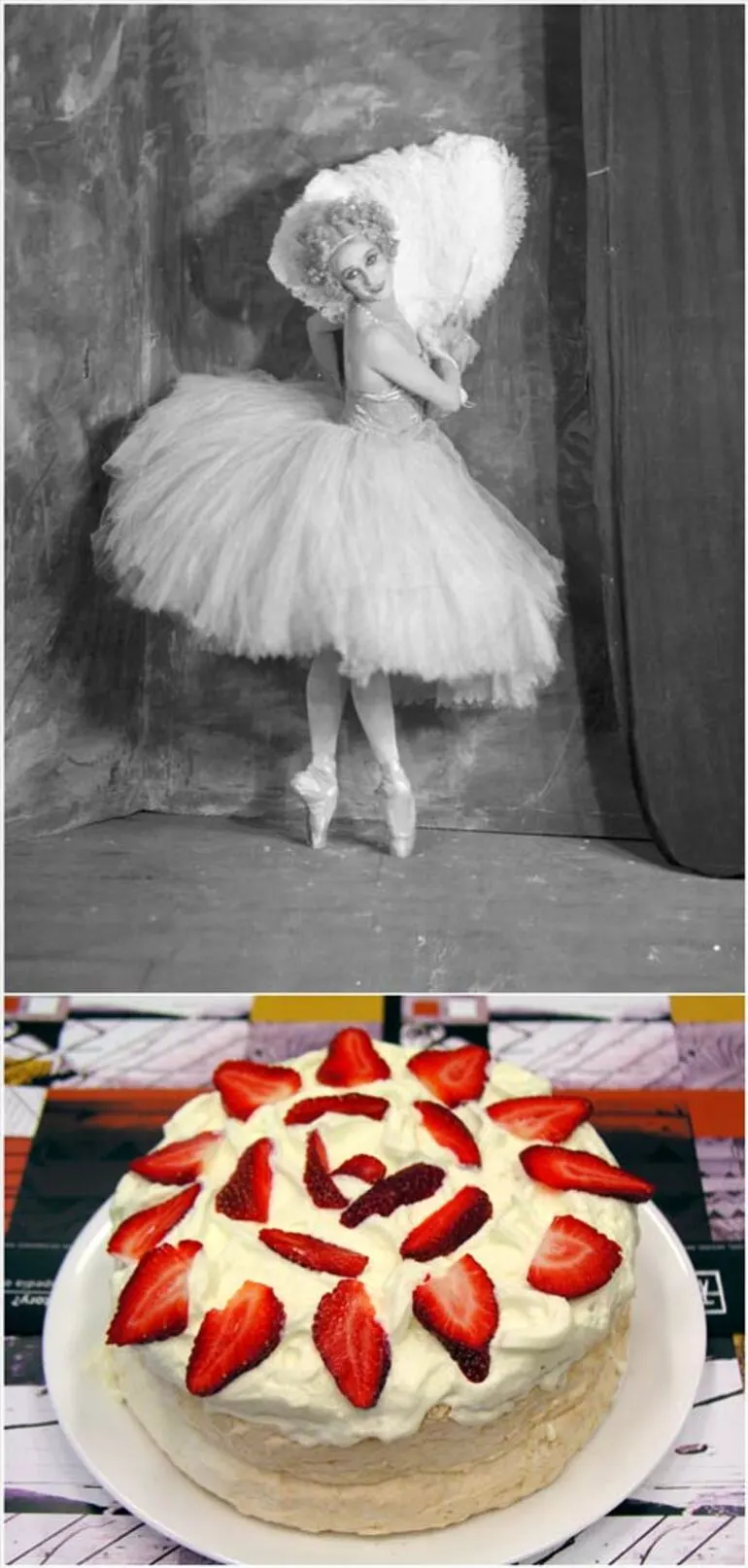 Image: Anna Pavlova and her baked namesake