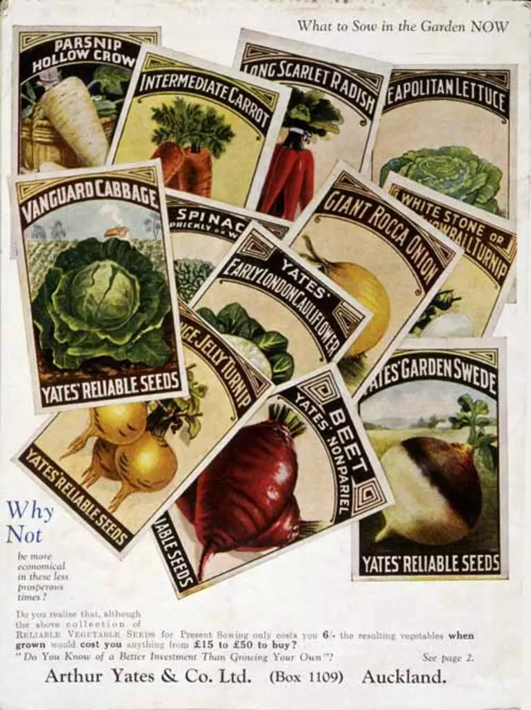 Image: Vegetable seed packets, 1932