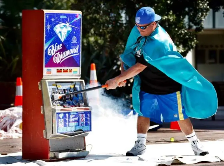 Image: Pokie machine street-theatre performance