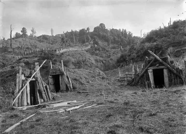 Image: Kūmara storage pits, 1930