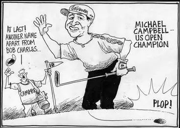 Image: Cartoon about Michael Campbell, 2005