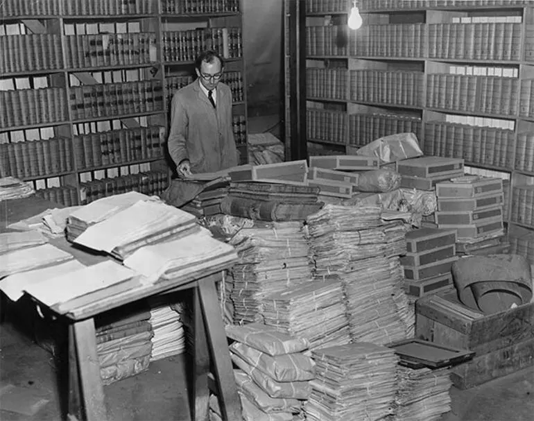 Image: Attic storage, General Assembly Library, 1953