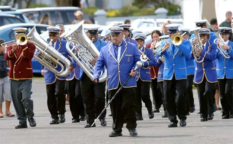 Image: Rātana brass band, Rātana Pā, January 2007