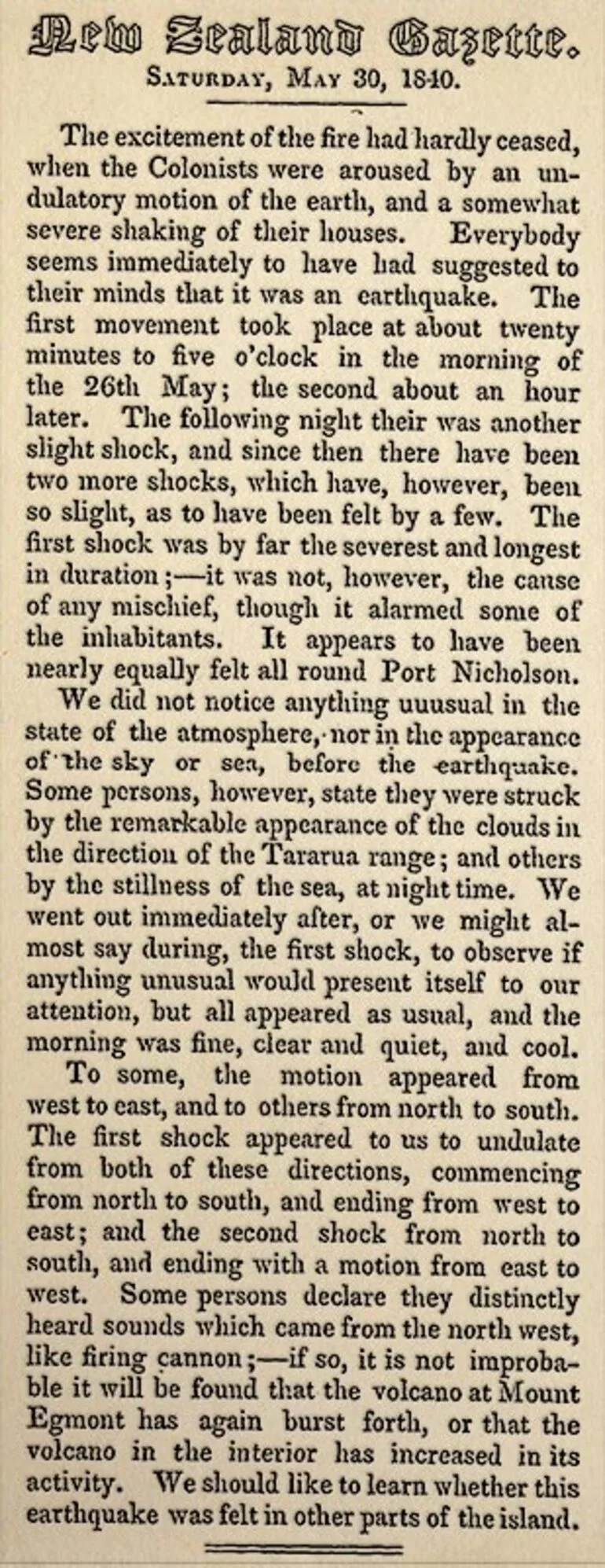 Image: First record of a Wellington earthquake