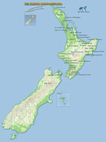 Image: Map of New Zealand with iwi