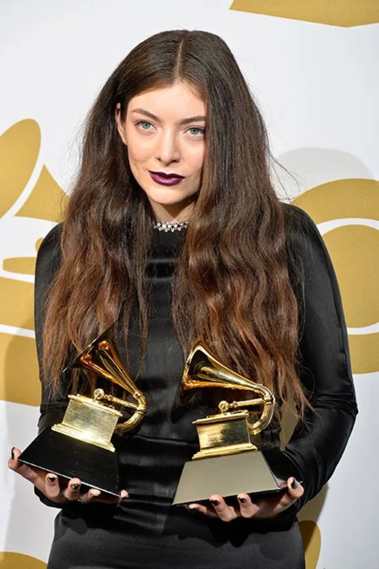 Image: Lorde with her Grammy awards, 2014