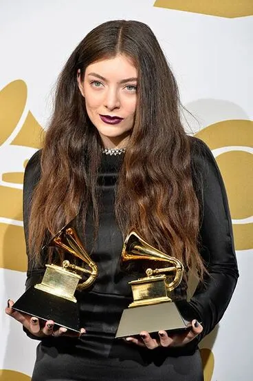 Image: Lorde with her Grammy awards, 2014