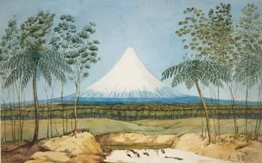 Charles Heaphy, 'Mt Egmont from the southward' Image: Charles Heaphy, 'Mt Egmont from the southward'