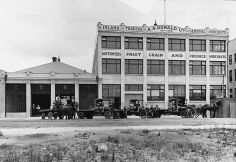 Image: The business premises of Alexander Bell Donald, one of Auckland's leading Pacific island traders