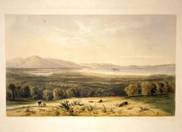 Image: ‘Port Nicholson from the hills above Pitone in 1840’