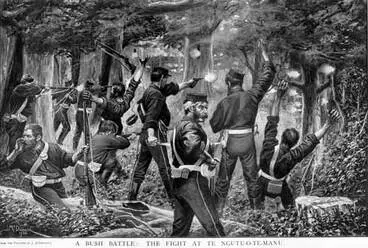 Attack on Te Ngutu-o-te-manu Image: Attack on Te Ngutu-o-te-manu