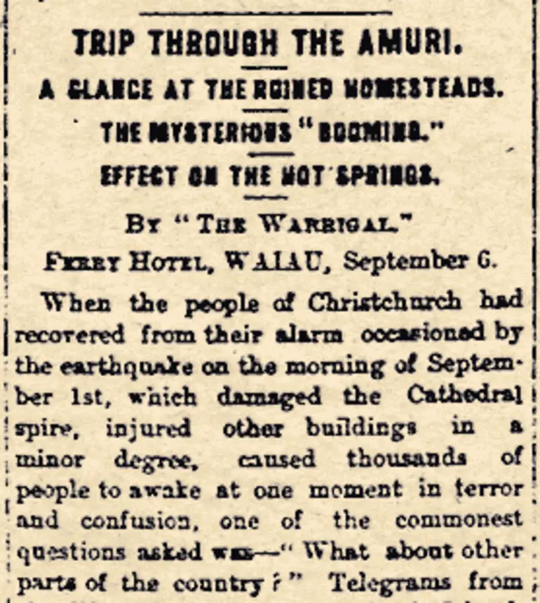 Image: News report of the 1888 quake