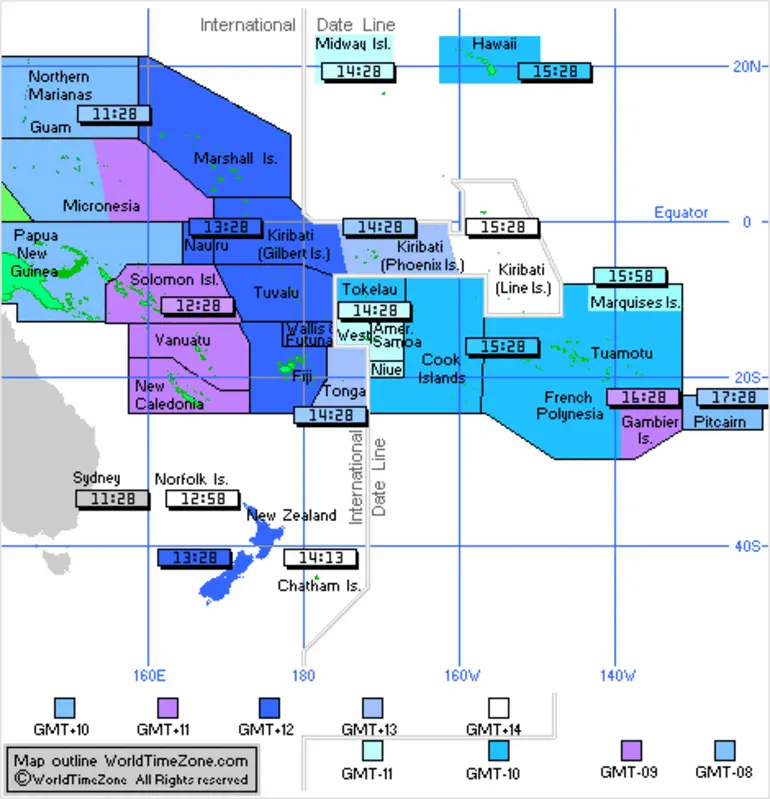 Image: Time zones in the Pacific