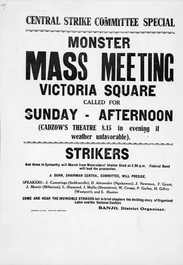 Image: Monster mass meeting poster
