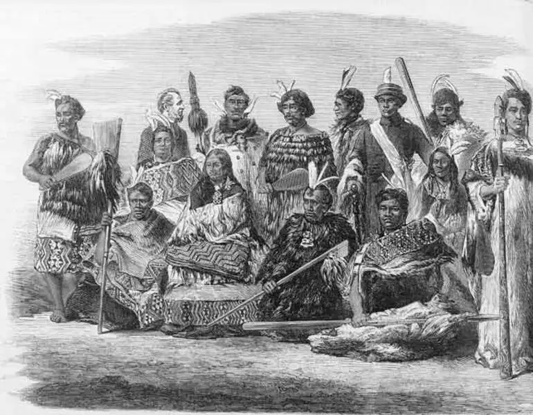 Image: A group of Māori visitors