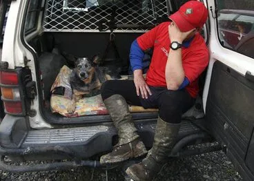 Search dog and handler Image: Search dog and handler