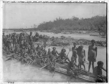 Image: Torres Strait islanders on a bamboo raft, 1906