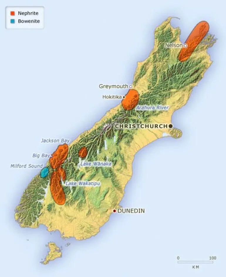 Image: New Zealand’s pounamu deposits