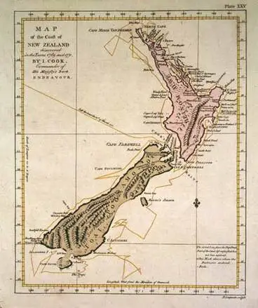 Image: Cook’s map of New Zealand, 1773