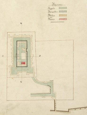 Image: Plan of the pā at Ōrākau