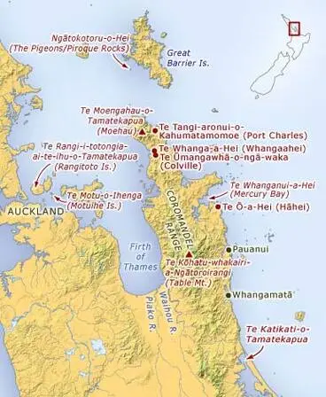 Image: Te Arawa place names in Hauraki