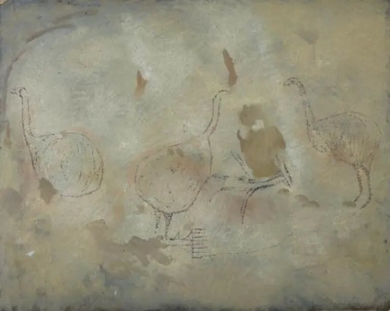 Image: Cave drawing of moa