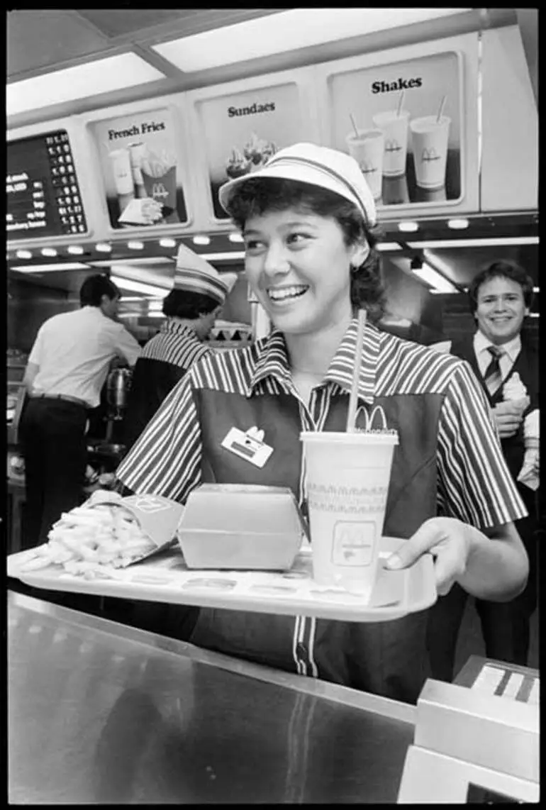 Image: Serving burgers