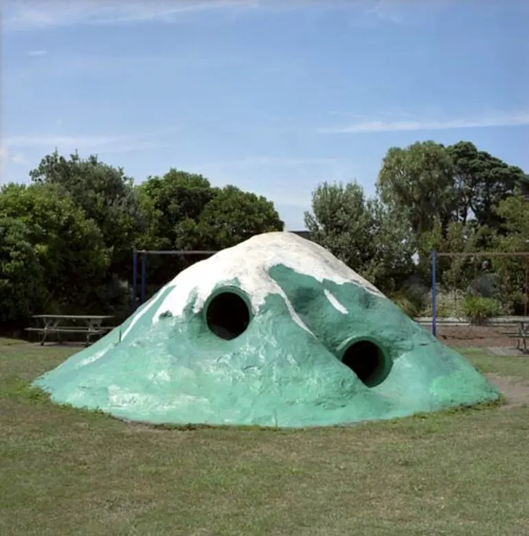 Image: Mt Taranaki in a playground