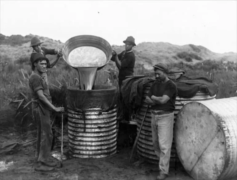 Image: Pouring whale oil