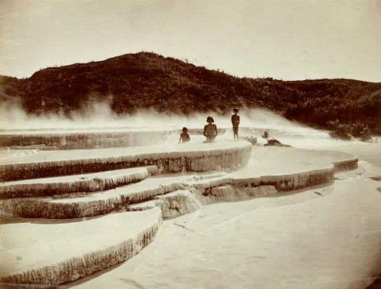 Image: Bathing at the Pink Terraces