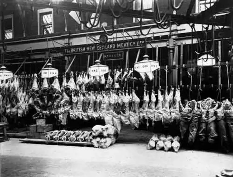 Image: Frozen meat carcasses