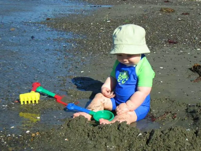 Image: Playing at the beach, 2006