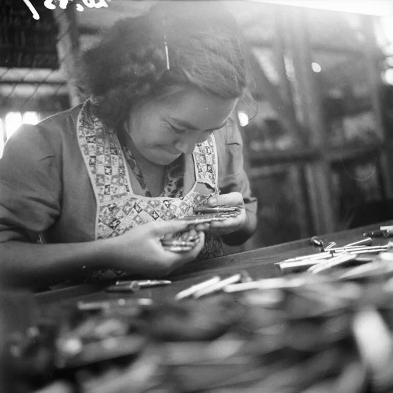 Image: Woman in a munitions factory, 1944