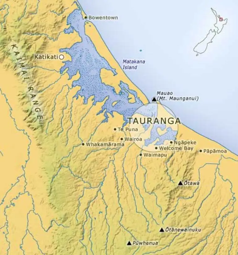 Image: Boundaries of Tauranga tribes