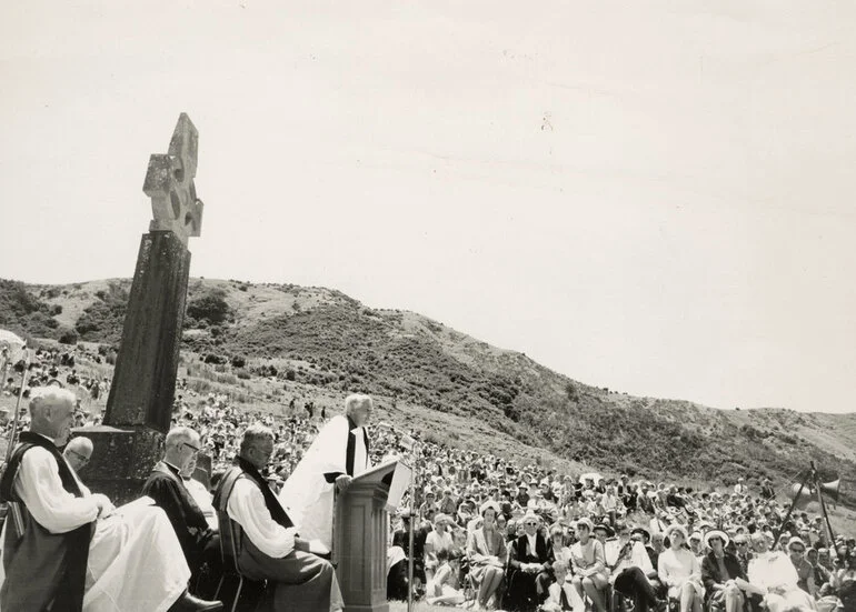 Image: Reverend R E Marsden at Oihi during 150th Celebrations of Samuel Marsden's Arrival