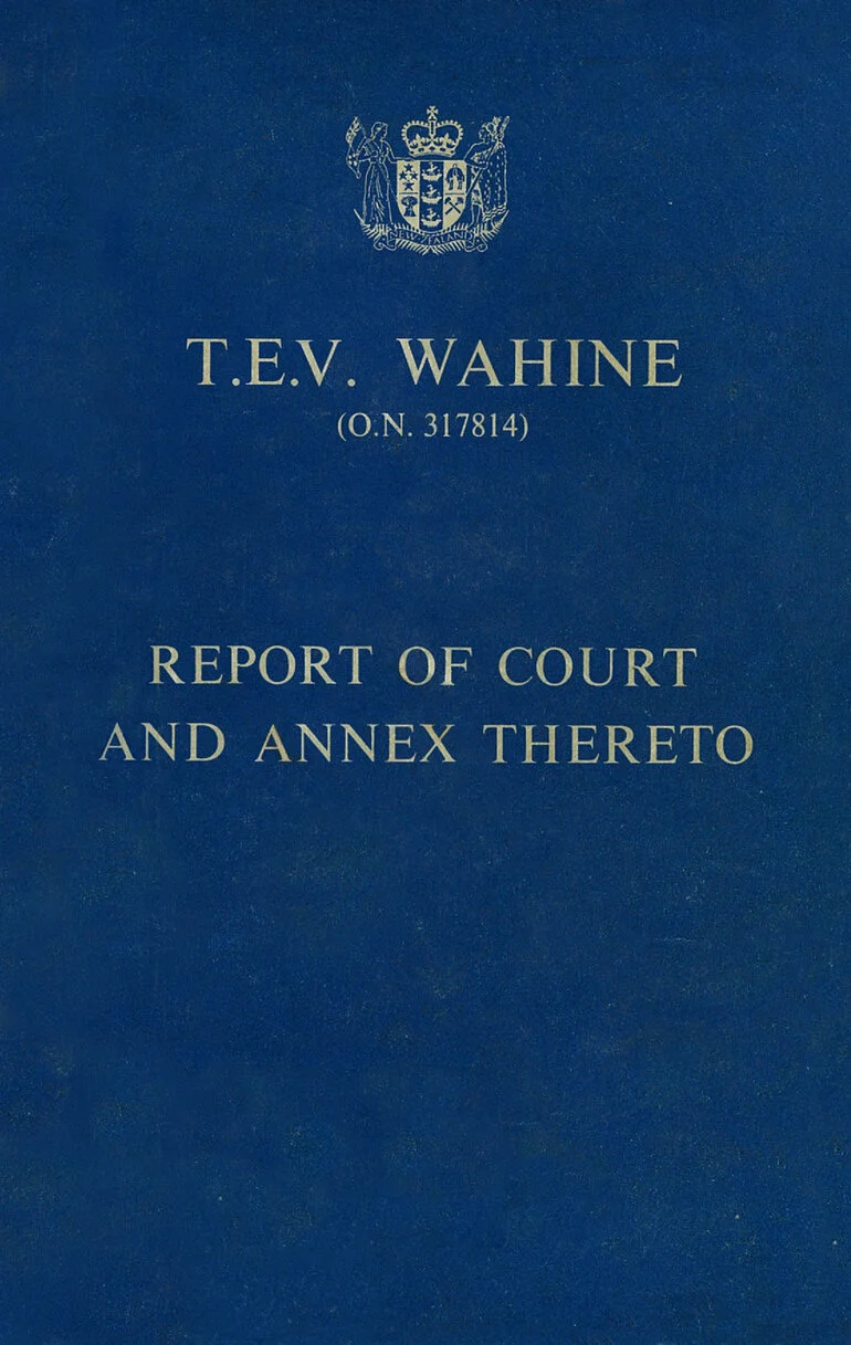 Image: T.E.V. Wahine; Report of Court and Annex Thereto