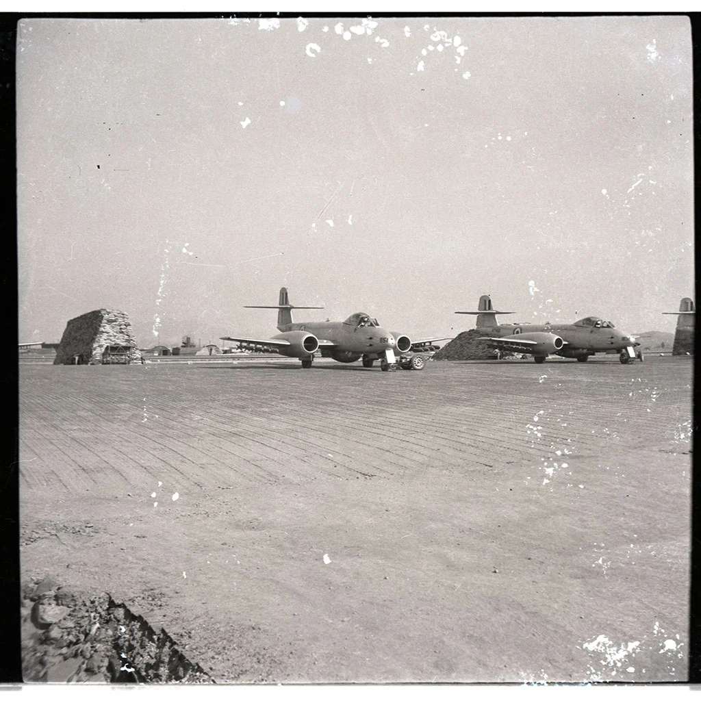 Australian Meteor jets on their base on Kimpo airfield, 1951