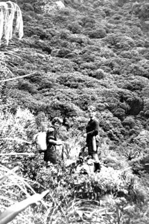 [Lucy Moore and Lucy Cranwell at Maungapohatu]